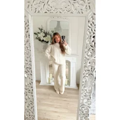 ENSEMBLE EN MAILLE PULL ET PANTALON BEIGE FABIENNE