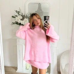 ENSEMBLE PULL ET JUPE PINK NINE