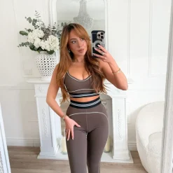 ENSEMBLE SPORTSWEAR BRASSIÈRE ET LEGGING CHOCO