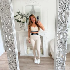 ENSEMBLE SPORTSWEAR BRASSIÈRE ET LEGGING BEIGE