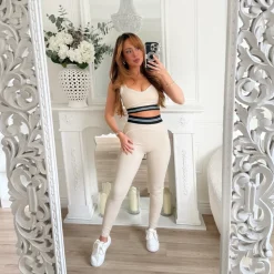 ENSEMBLE SPORTSWEAR BRASSIÈRE ET LEGGING BEIGE