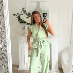 ENSEMBLE VESTE ET PANTALON BIJOUX DORÉS