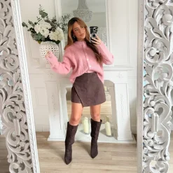 GILET BOUTONS VIEUX ROSE NINON