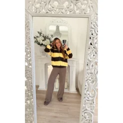 GILET JAUNE RAYURES CHOCO GAËLLE