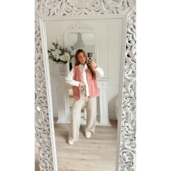 GILET SANS MANCHE VIEUX ROSE COLINE