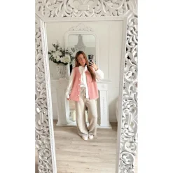 GILET SANS MANCHE VIEUX ROSE COLINE