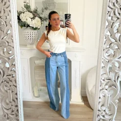 JEAN BRUT ET BLEU CLAIR COUPE DROITE