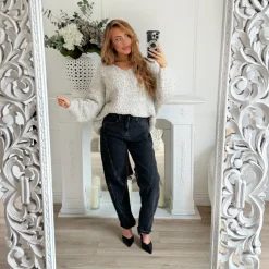 JEAN COUPE BALLON BLACK