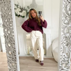 JEAN COUPE CAROTTE BEIGE LAURENCE