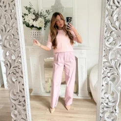 JEAN COUPE CAROTTE ROSE PASTEL LAURENCE