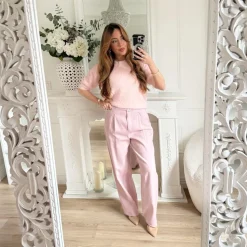 JEAN COUPE CAROTTE ROSE PASTEL LAURENCE