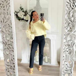 JEAN GRIS EFFET DÉLAVÉ MOM STRETCH