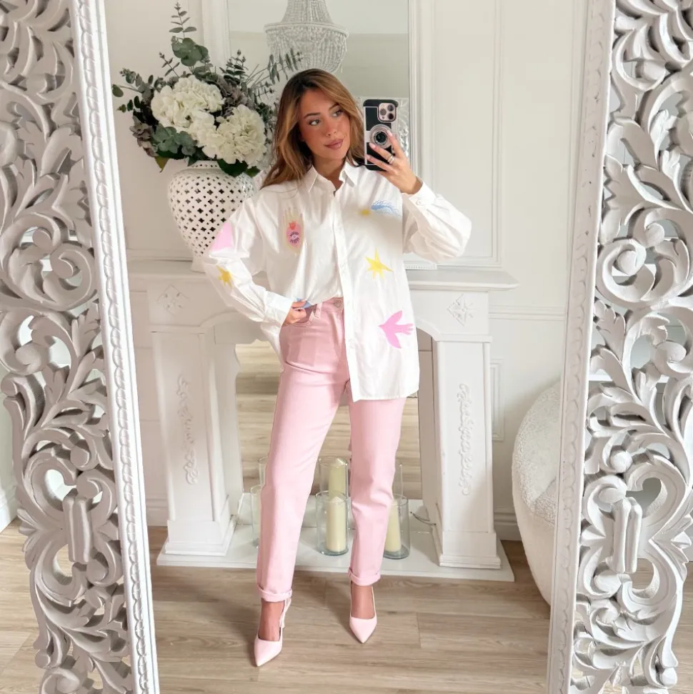 JEAN MOM FIT ROSE POUDRÉ