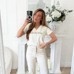 JEAN PAT DEPH BEIGE BOUTONS