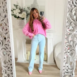 JEAN STRAIGHT FLEURS MARINA