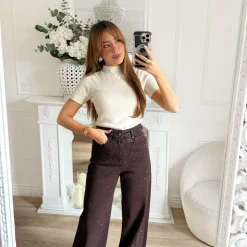 JEAN STRASS WIDE LEG CHOCO MARYSE