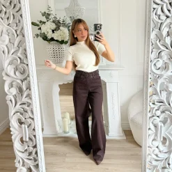 JEAN STRASS WIDE LEG CHOCO MARYSE