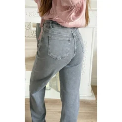 JEAN WIDE LEG GRIS GWLADYS