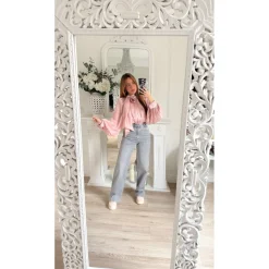 JEAN WIDE LEG GRIS GWLADYS