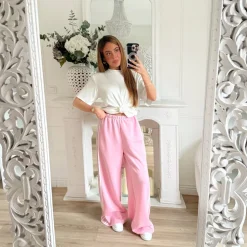 JOGGER PINK BANDES BLANCHES