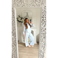 JOGGING BLEU BANDES PINK INÉS