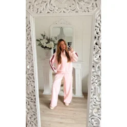 JOGGING PINK BANDES BURGUNDY INÉS