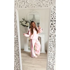 JOGGING PINK BANDES BURGUNDY INÉS