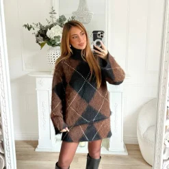 JUPE BLACK TARTAN CHOCO AXELLE