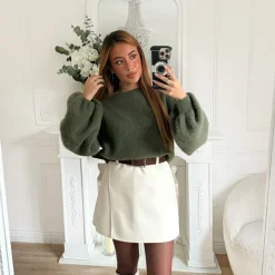 JUPE SHORT BEIGE AVEC CEINTURE ELIANA