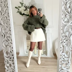 JUPE SHORT BEIGE AVEC CEINTURE ELIANA