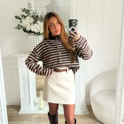 JUPE SHORT BEIGE AVEC CEINTURE ELIETTE