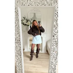 JUPE SHORT BLEUE AVEC CEINTURE ELIANA