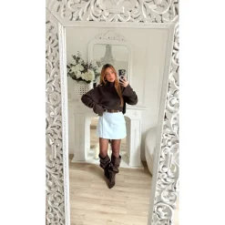 JUPE SHORT BLEUE AVEC CEINTURE ELIANA