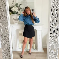 JUPE SHORT EN JEAN BLACK