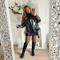 JUPE SHORT SUÉDINE BLACK AMÉLIE