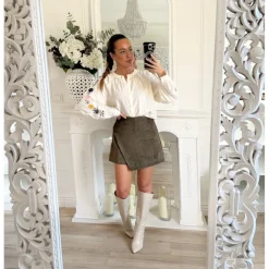 JUPE SHORT SUÉDINE KAKI