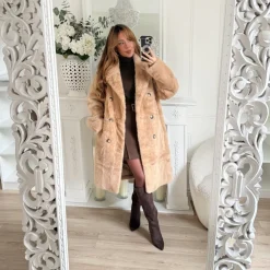 LONG MANTEAU FOURRURE CAMEL