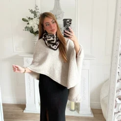 LONGUE JUPE MAILLE BLACK FENTE RAÏSSA