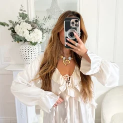 LONGUE ROBE AMPLE SATIN BEIGE