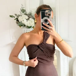 LONGUE ROBE CHOCO EN LIN