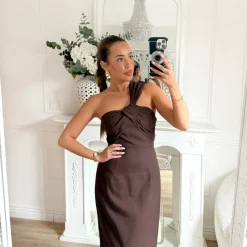 LONGUE ROBE CHOCO EN LIN