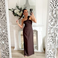 LONGUE ROBE CHOCO EN LIN