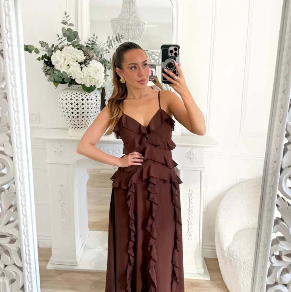 LONGUE ROBE CHOCO VOLANTS