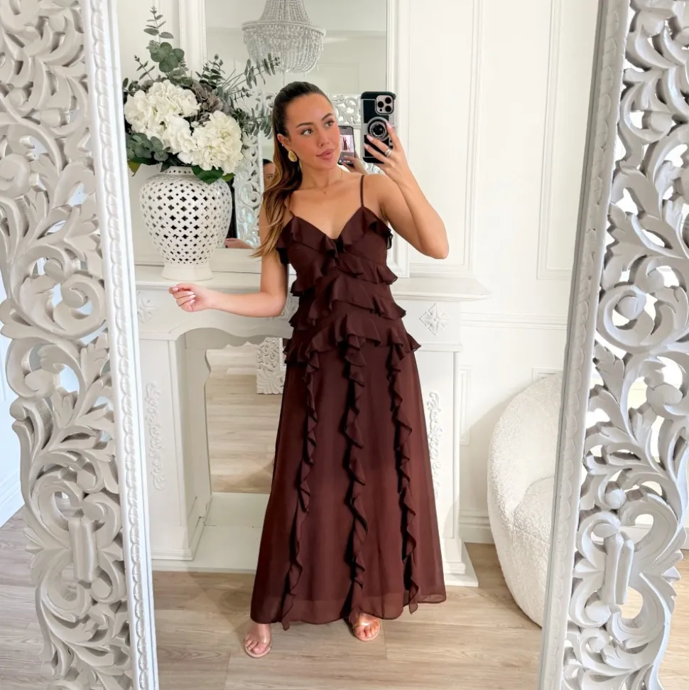 LONGUE ROBE CHOCO VOLANTS