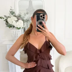 LONGUE ROBE CHOCO VOLANTS