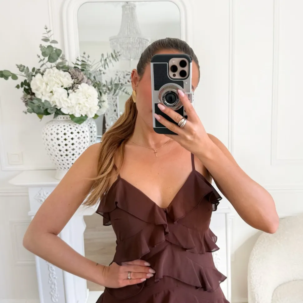 LONGUE ROBE CHOCO VOLANTS