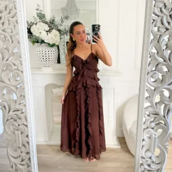 LONGUE ROBE CHOCO VOLANTS