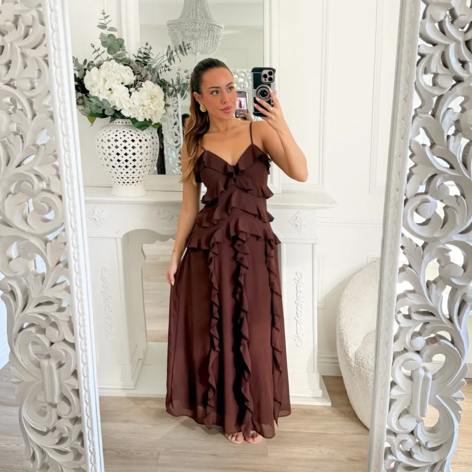 LONGUE ROBE CHOCO VOLANTS