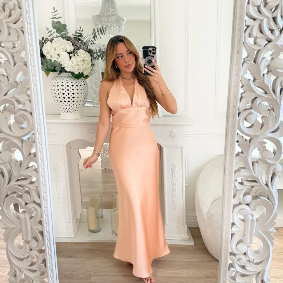 LONGUE ROBE DOS NU CORAIL