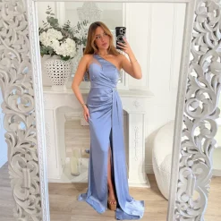 LONGUE ROBE MONOMANCHE ICE BLUE STRASS